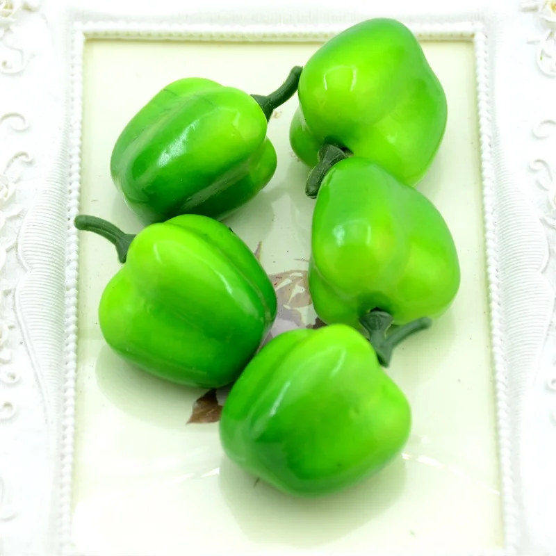 10 Mini PCS Handmade Green Bell Pepper & Vegetables Fruits Family Wedding Party Kitchen Table Christmas Tree Decoration