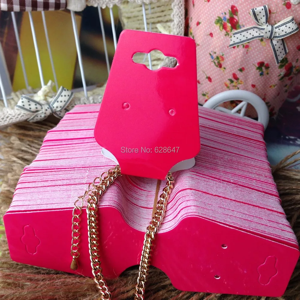 2015 New Blank hot pink Necklace Card and Earring  card Display Cards Custom Logo MOQ: 1000 Earring Logo Printting Cost Extra