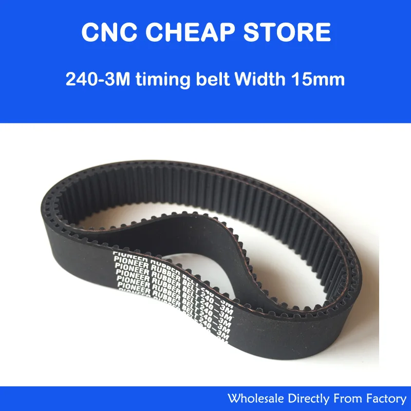 

5pcs HTD 3M Timing Rubber belt 3M 15 teeth-80 width-15mm length 240mm HTD240-3M-15 for Co2 CNC Laser Engraver Cutter Instrument