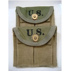 PAIR OF WW2 US MILITARY M1 CARBINE RIFLE MAG MILITARY AMMUNITION POUCH BAG