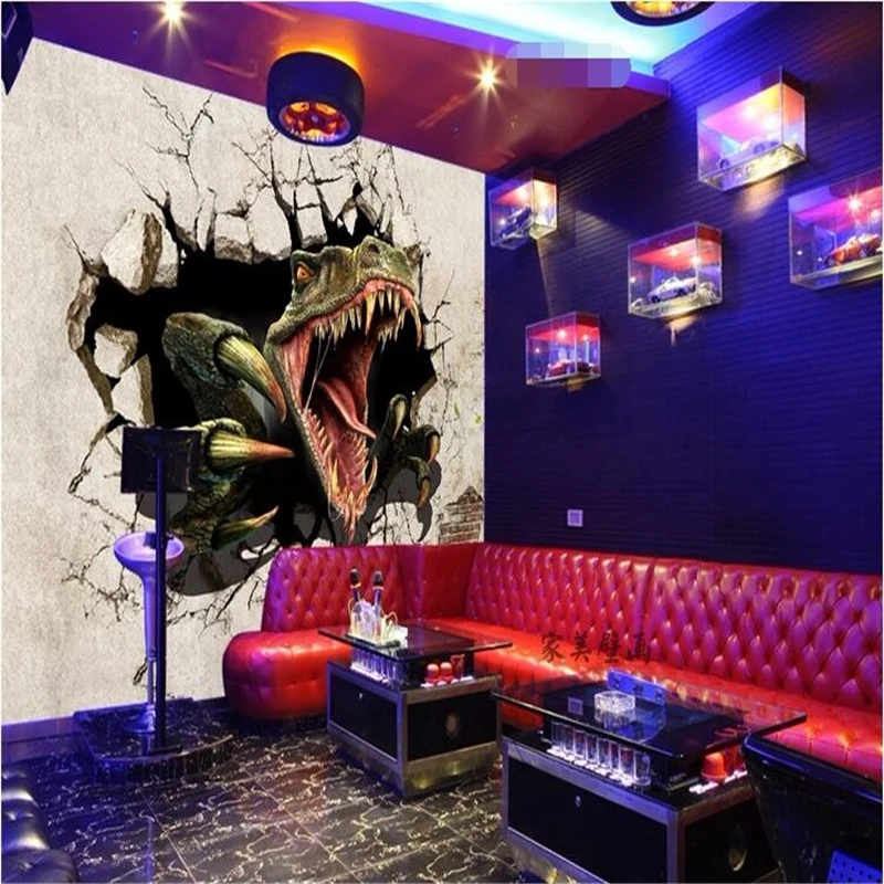 beibehang painting for living room background photography Beast dinosaur mouth paw dining room hotel badroom 3d wallpaper walls