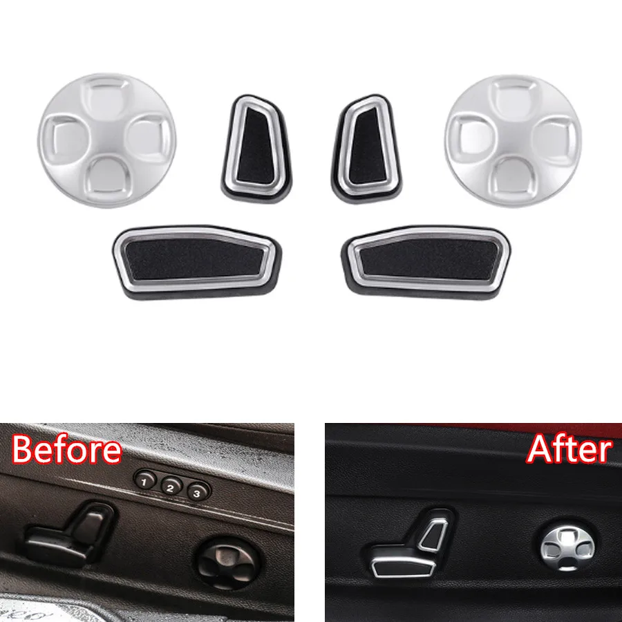 

YAQUICKA 6Pcs/set Car Seat Chair Adjust Button Switch Cover Trim Styling For Alfa Romeo Giulia 2017 Interior Car Accessories