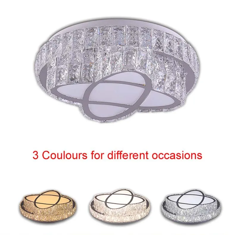

Ceiling Lamp Modern Surface Mounted AC90-260V Crystal Ceiling LED Light, Living Room Lamp LED Bulbs Lights for Home Dinning Room