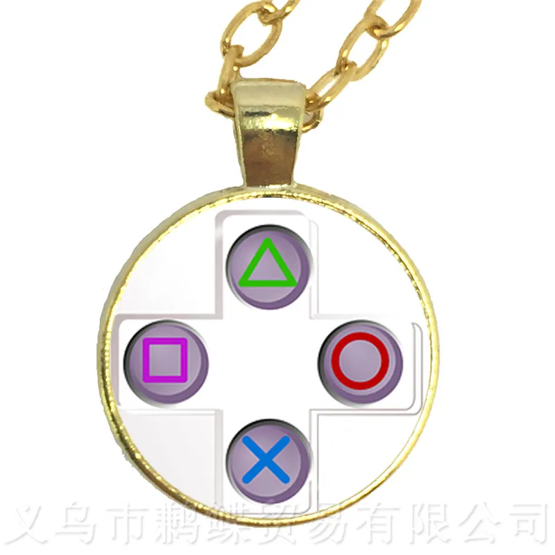 Perfect Game Controller Necklace Geeky Friends Creative Gift Idea Jewelry Video Game Controller Pattern 25mm Glass Dome Pendant