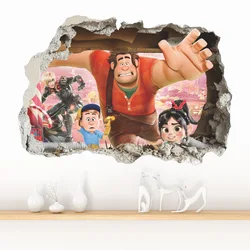 3d 깨진 벽 스티커 난파선-그것은 랄프 아이 방 침실 장식 diy decals 아트 보이 선물 무적 파괴 킹