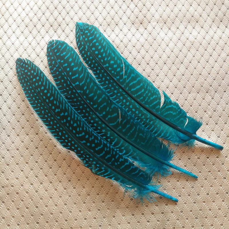 wholesale 10pcs high quality beatiful Lake blue guinea fowl feather 12-17cm / 5-7inch Decorative diy Clothing accessories