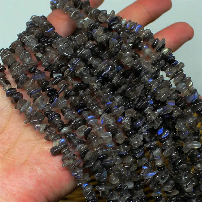 3-5x6-8mm Gray Labradorite Beads Natural Freeform Chips Stone Beads For Jewelry Making Beads 32\'\' Needlework DIY Beads Trinket