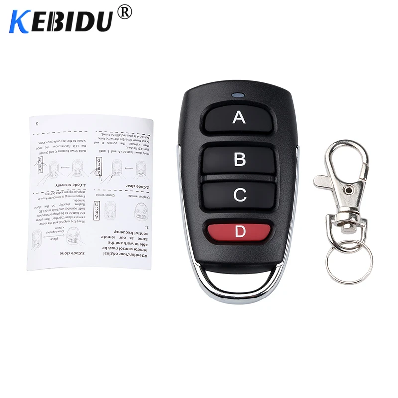 kebidumei 433mhz Universal Car Remote Control Key Smart Electric Garage Door Replacement Cloning Cloner