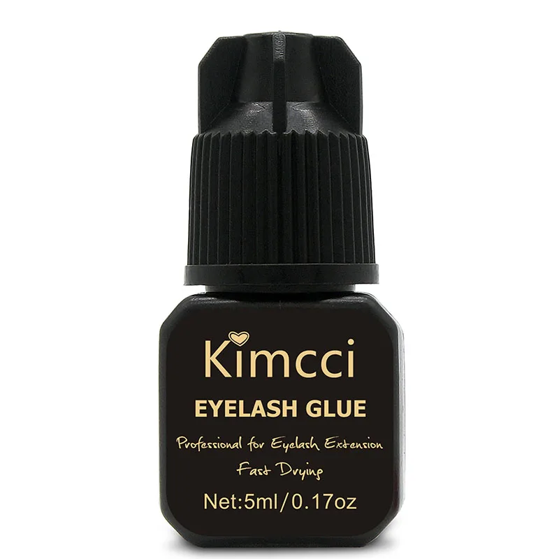 Kimcci Individual Eyelash Glue Extension 3 Seconds Black Lashes Adhesive for False Eyelashes Extensions Fast Dry Long Lasting