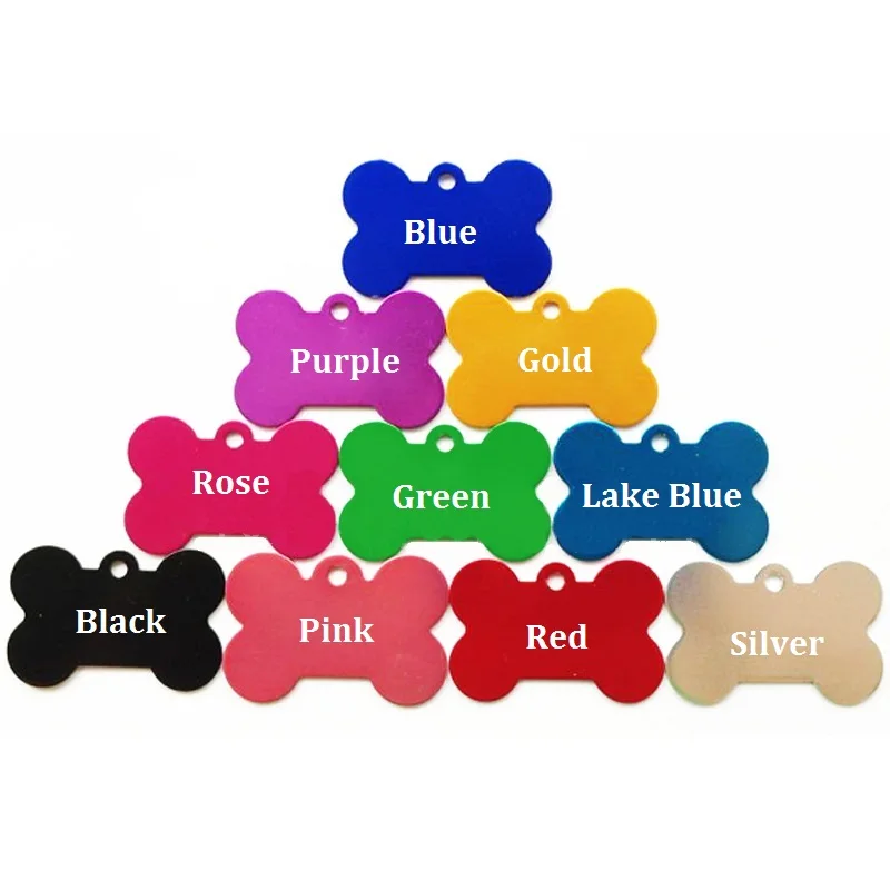 500pcs Aluminum Alloy Pet ID Tag Bone Shape Double Sided Custom Engraved Dog Cat Pet Name Phone Number ID Tag Charm ZA1554