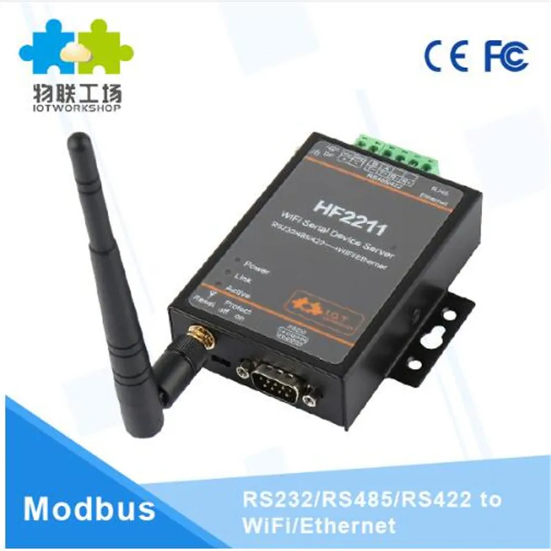 Imagem -02 - Pacote 2211 Modbus Industrial Rs232 Rs485 Rs422 para Wifi Conversor Ethernet Dispositivo Serial Modbus m Conector de Flash Unidades