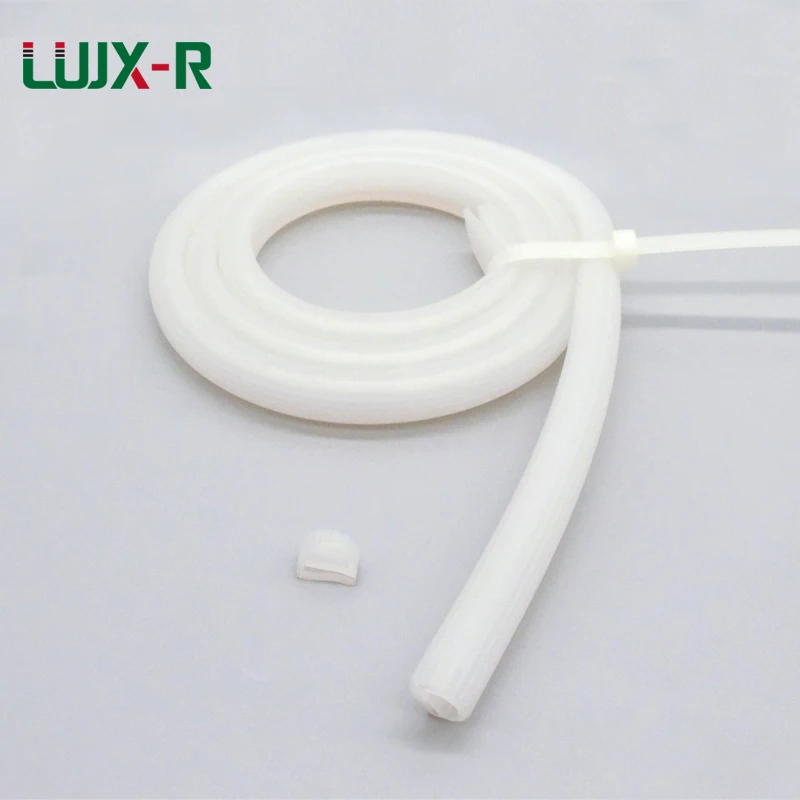 LUJX-R Silicone E Type Strip Red White E Shape Silicone Stirp Door Oven Freezer Door Oven Steaming Machine VMQ E Sealing Bar