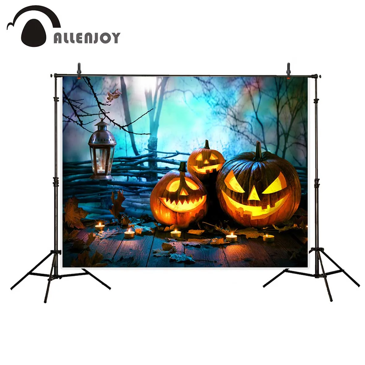 

Allenjoy halloween backdrop Lanterns Tree wooden pumpkin Halloween background newborn original design for photo studio HD files