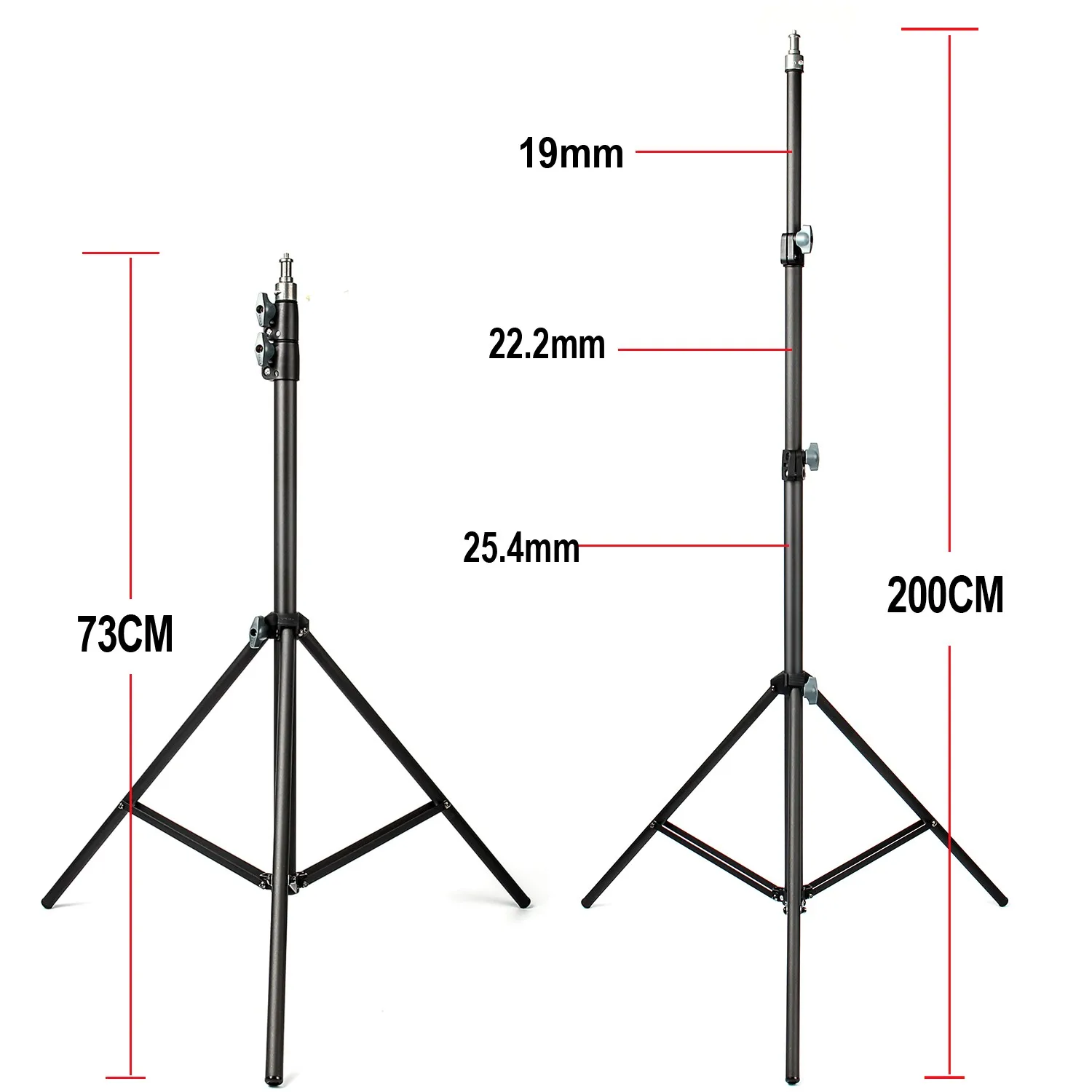 FotoPal 2M Light Stand Tripod Video With 1/4 Screw Head Bearing Weight 5KG For Camera Studio Softbox Flash Reflector Lighting