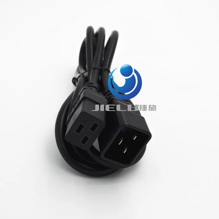 2PCS C19-C20,IEC320 C20 Male Plug To IEC320 C19 Female Power Extension Cable Cord  Engine Room UPS Power Cable Cord 3*2.5mm 1.8m