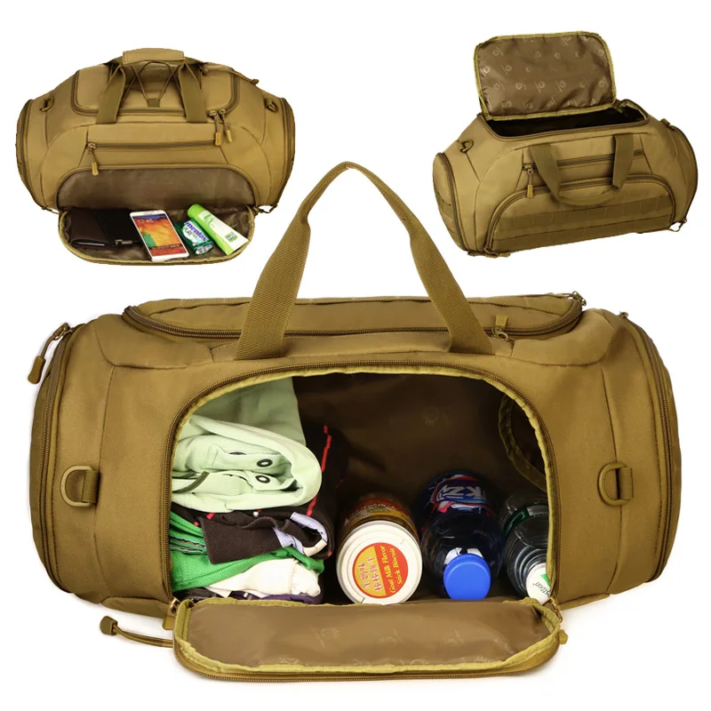 Imagem -05 - Tactical Molle Gym Bolsa para Homens Mochila de Acampamento Bolsas de Ombro Esportivas Pacote Duffel Fitness Grande 14 Laptop Câmera 35l 45l