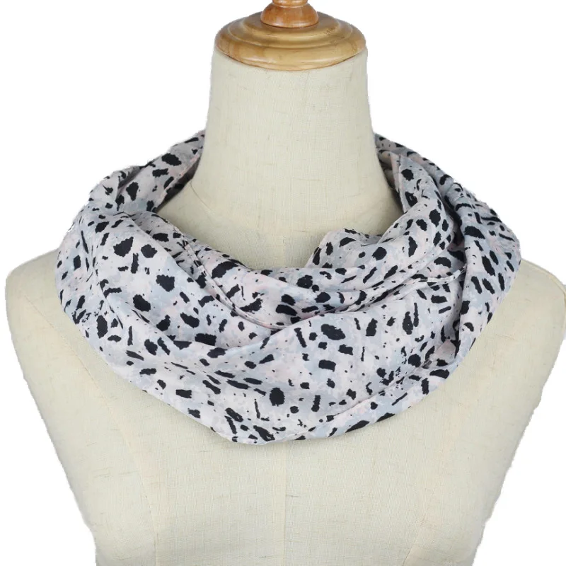 New Fashion Women black white Dot Ring Scarf Infinity Loop Neckerchief Echarpe Foulard Femme snood Size 140*35cm spring summer