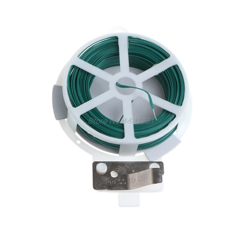 30m 50m Garden Twist Tie Wire Cable Reel With Cutter Gardening Plant Bush Flower Dropshipping