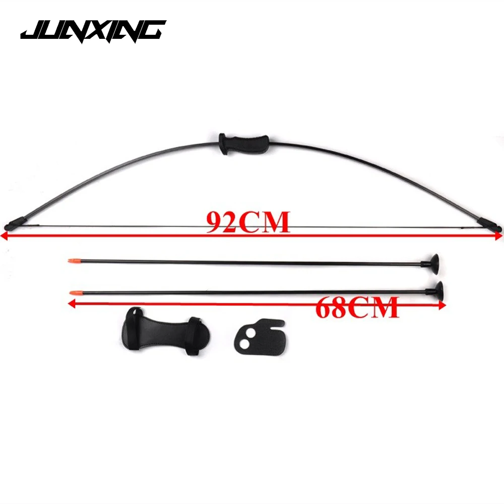 Traditional Bow Set Draw Weight 20 Lbs with 2 Chuck Arrows Finger and Arm Guard for Children Archery Training Toy Games