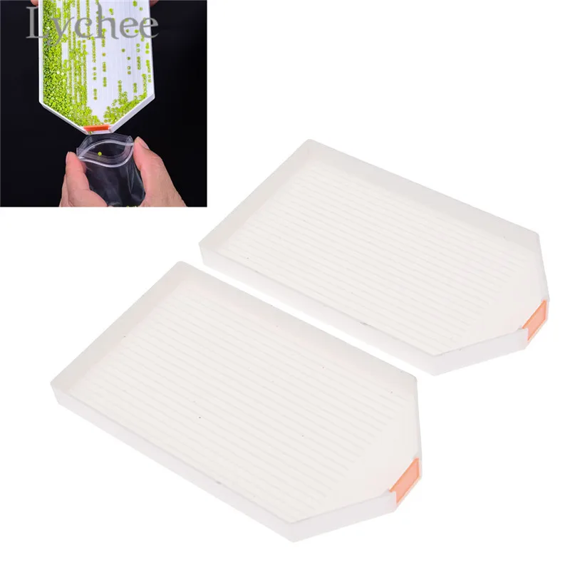 리치 다기능 다이아몬드 자수 대형 트레이, 플라스틱 라인석 용량 플레이트 도구 액세서리, 2 개