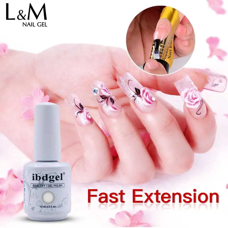 6 pcs/lot ibdgel Multifunctional builder nail gel base and top coat 15 ml soak off UV/LED Nail gel for manicure