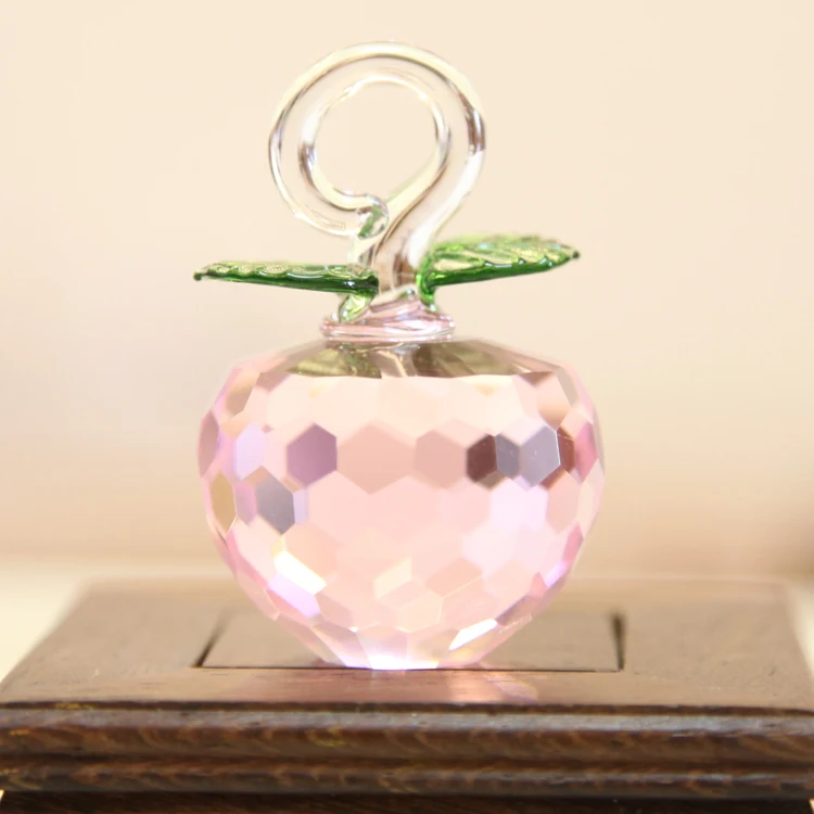 40/50mm Colorful Crystal Apple Figurines Glass Fruit Paperweight Art & Collection Table Ornament Home Wedding Decor Xmas gifts