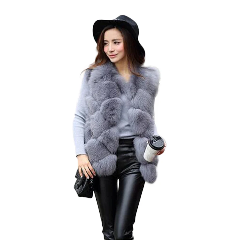 Hot 2022 new winter fashion faux fur vest women fur vest fur coat fox coat female coat ladies size S-XXXLFree transportation