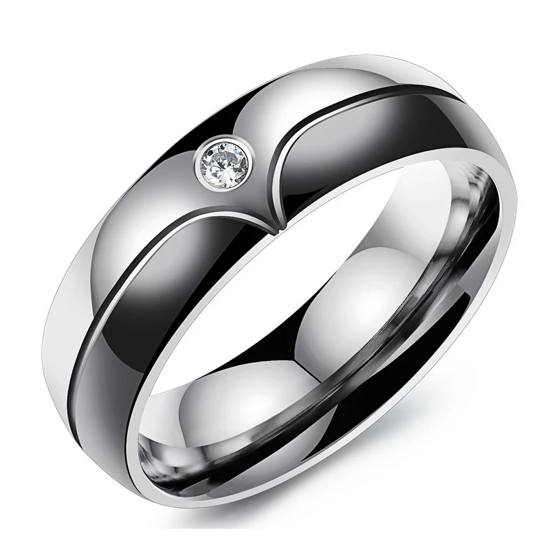 Fashion Wedding Rings for Men/Women CZ Couple Ring 316l Stainless Steel Engagement Jewelry