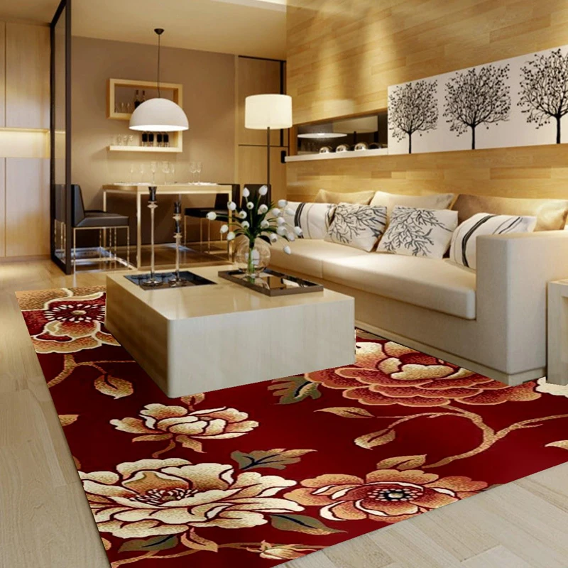 

1318r handmade wool blending scissors flower pattern modern rustic living room coffee table carpet
