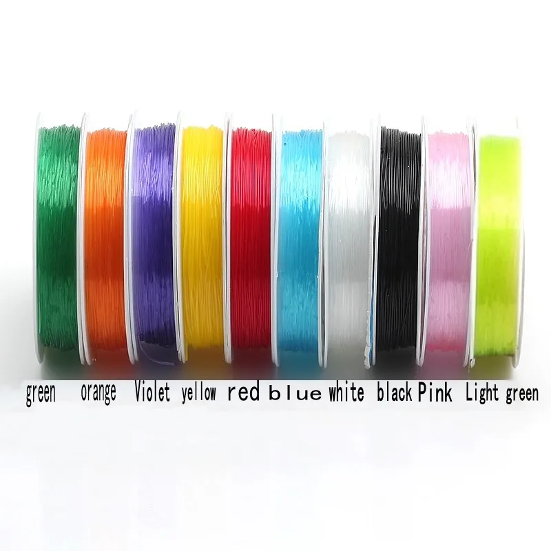 Mixed Colours 0.8mm Crystal Elastic Cord for Jewellery Making / Sewing / Crafts 10 Rolls x 8 Metres