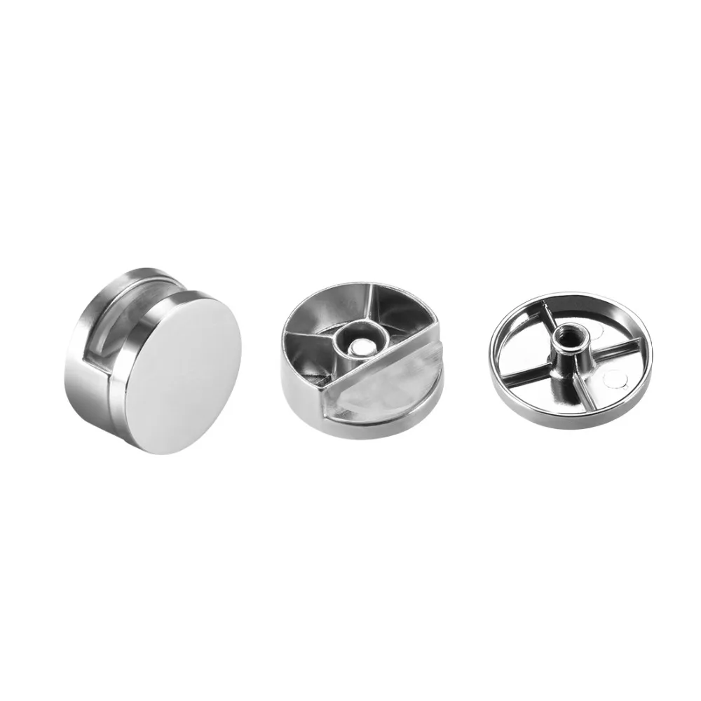Uxcell 4 pcs di Alta Qualità Rotonda di Vetro Pinze Morsetti Specchio Pinze Supporto per 3-5mm 6-7mm di Spessore Specchio Cromo Lucido In Lega di Zinco