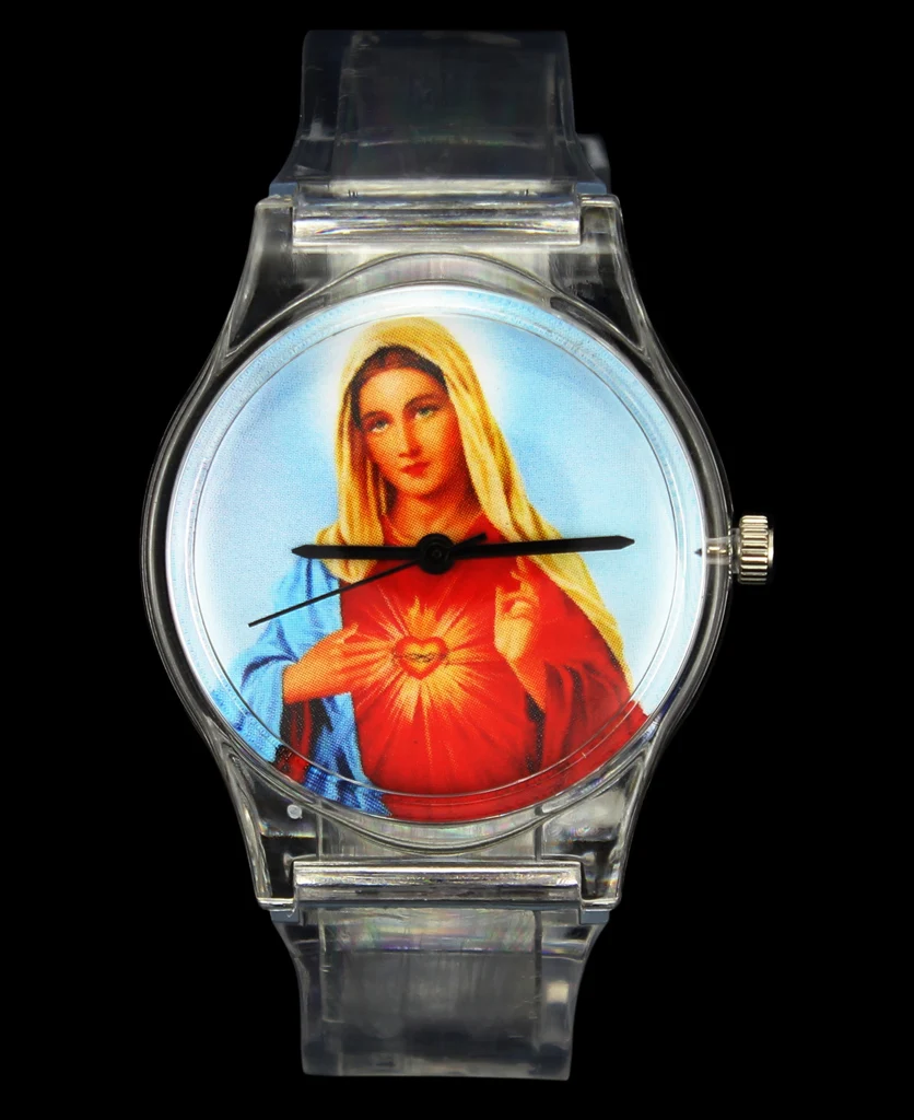 God Christ Cross Virgin Mary Madonna Sacred Heart of Jesus Brazil Redentor Christian Easter Religious Quartz Wrist Watch