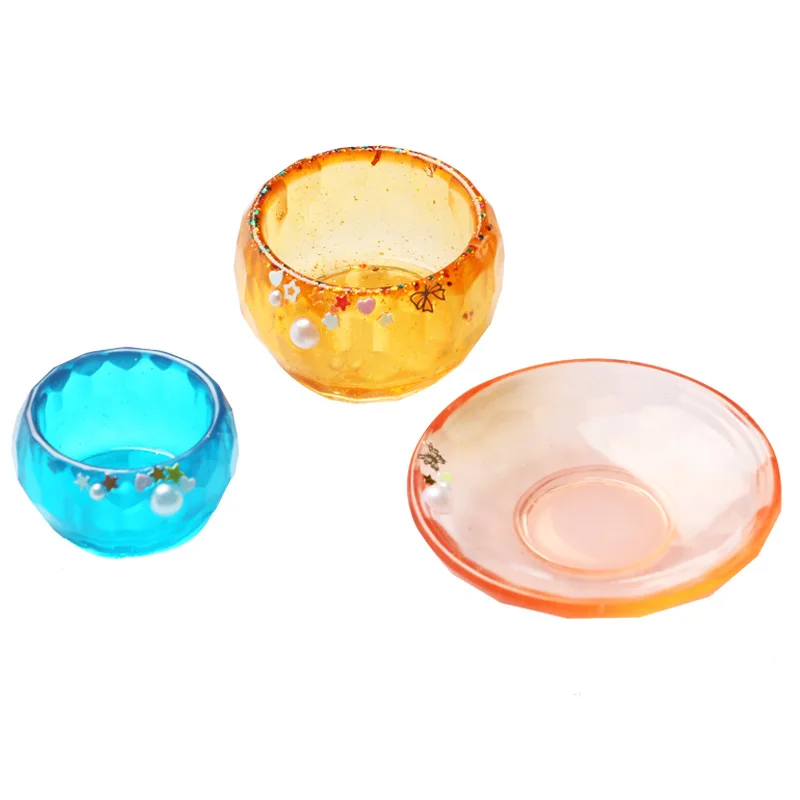 Aomily DIY Silicone Bowl Plate Mold Fondant Cake Chocolate Mould Handmade Container Crystal Drop UV Resin Soap Molds Baking Tool