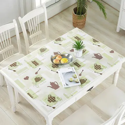 2018 new pvc table cloth modern pvc transparent kitchen table cover waterproof oil cloth soft glass tablecloth ship by roll dec