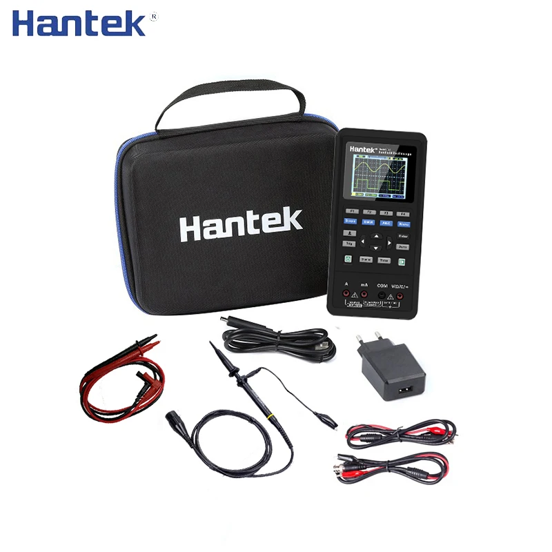 Hantek 3in1 Digital Oscilloscope+Waveform Generator+Multimeter Portable USB 2 Channels 40mhz 70mhz Test Meter Tools LCD Display