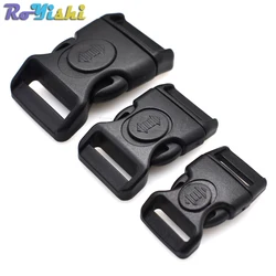 15.8mm 20mm 25.6mm Plastic Black Curved Buckle w/Lock for Paracord Bracelet Side Release Buckles Bag & Case Accessory