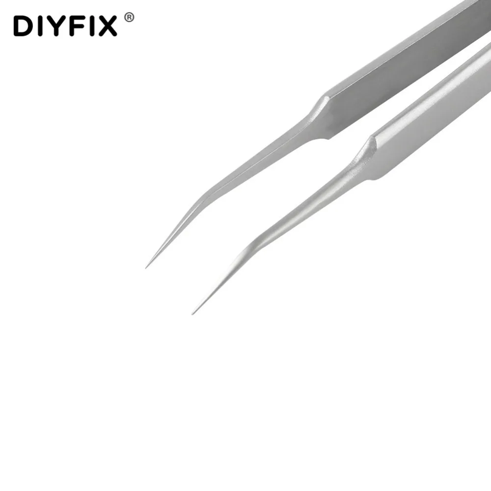 DIYFIX Precision Tweezers Ultra Thin Anti Static Forceps Clips For Jewelry Electronic Component Holding Picking Repair Hand Tool