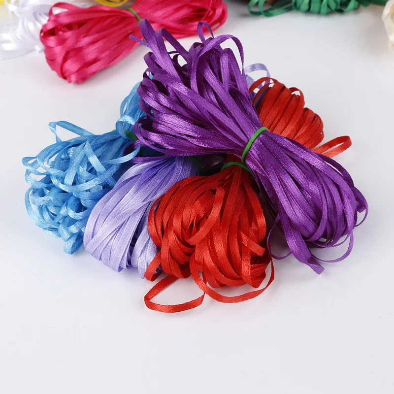 25 Yards 3 mm Width Handmade DIY Material Silk Satin Ribbon For Arts Crafts Sewing Christmas Wedding Party Decoration Gift Wrap