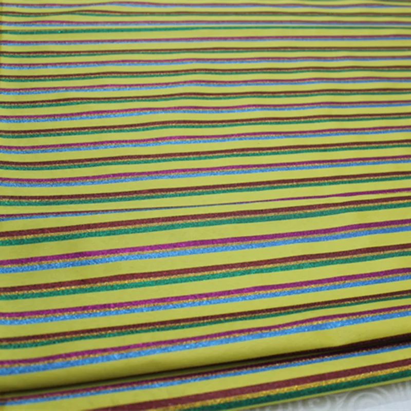 NCF205  73cm Colorful Strip Purl Chinese Style Cloth Fabric Buddhism Satin Fabric Garment Longskirt Fabric Festival Clothes