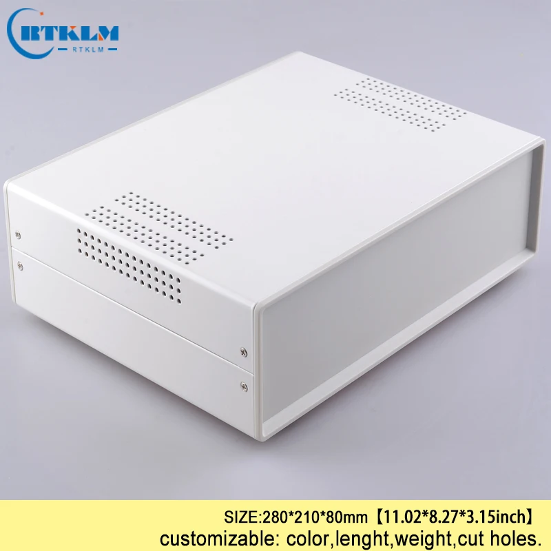 Iron electronic project box custom desktop enclosure Iron junction box DIY housing instrument case 280*210*80mm