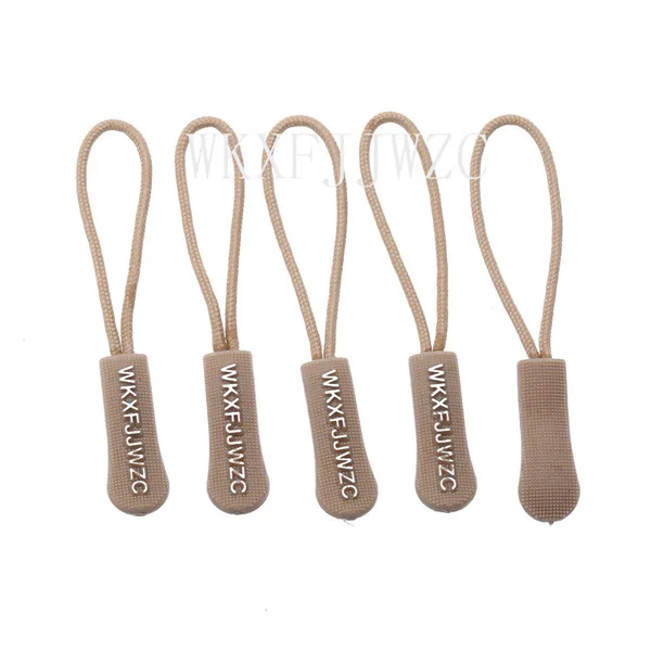 20pcs Khaki Zipper Pulls Strong  Nylon Cord Non-slip with  Rubber Gripper Pull To Fit Any Zipper Materials-Zipper Fixer