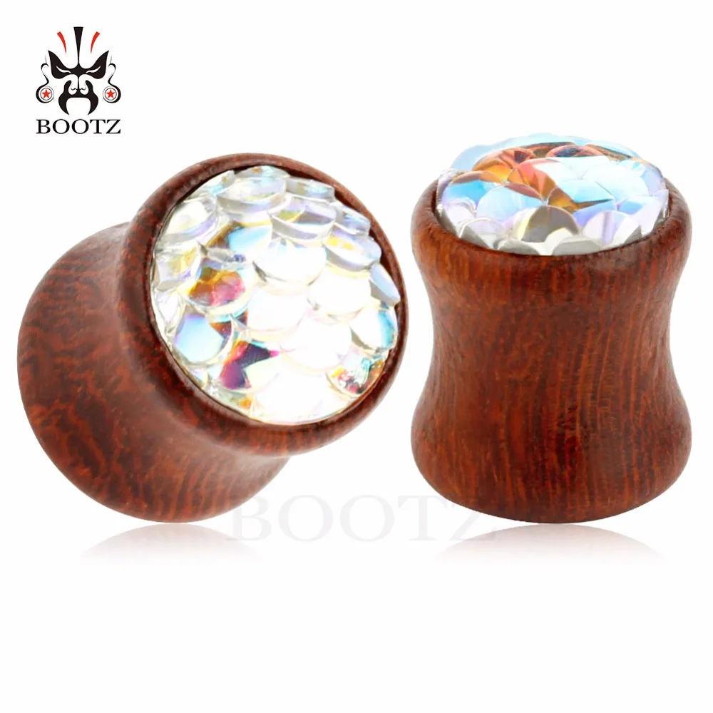 KUBOOZ piercing ear plugs wood tunnels body jewelry expander pair selling 2pcs lot gauges