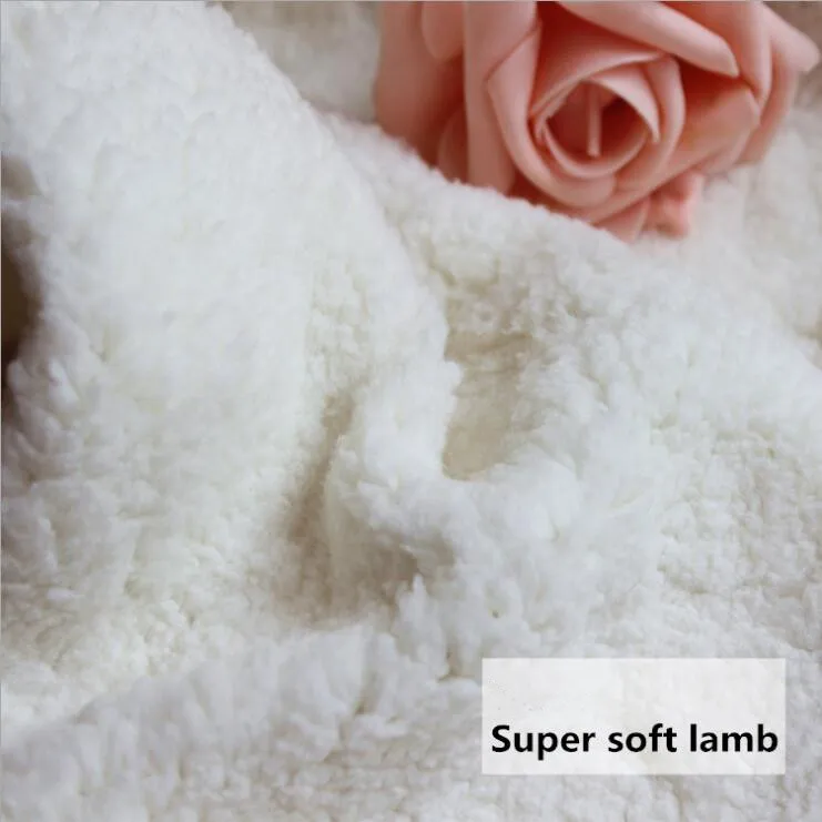 Faux Sheepskin Women Sherpa Fleece Fabric for Coat Jacket Shoe Lining White New