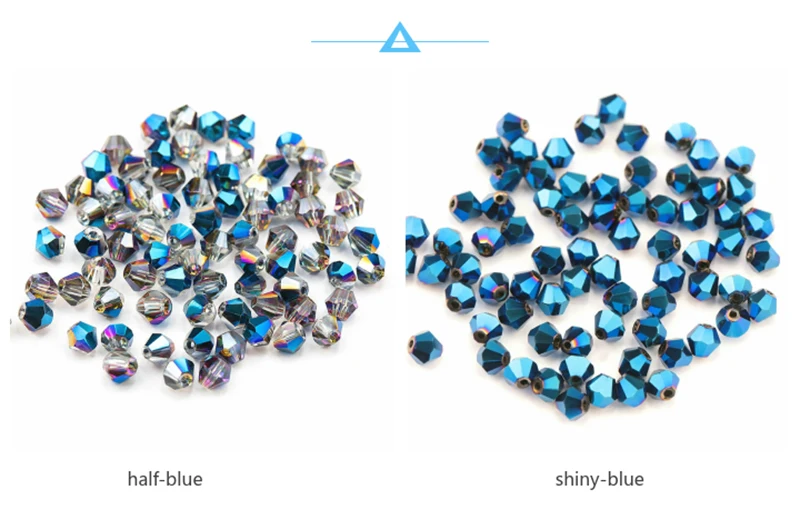 4mm shiny metall farbe doppelkegel perlen 5238 glas Perlen halb überzogene farbe Perlen kristall schmuck perlen für Schmuck Machen 120 teile/los – Detail 8