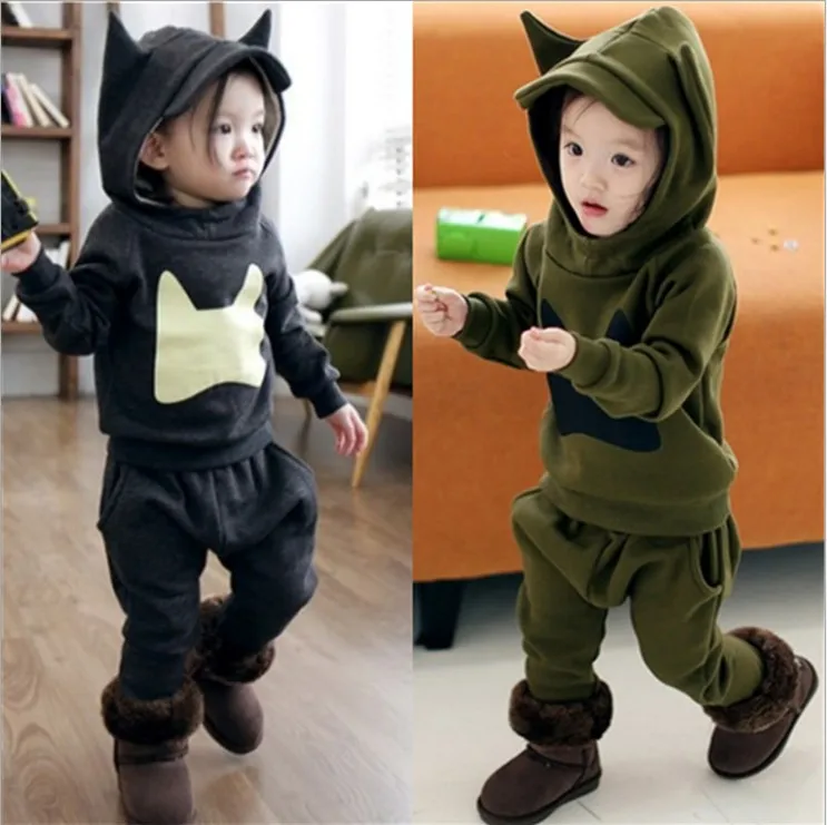 Winter autumn korean kids clothes sets boys girl outfits dinosaur Monster  childrens clothing kinder topolino bear