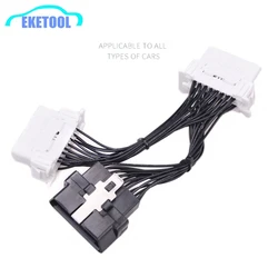 Quality A Newest OBD 2 Y Splitter Extension Cable OBD2 16PIN Male to Female ELM327 Electronic Wire Connector