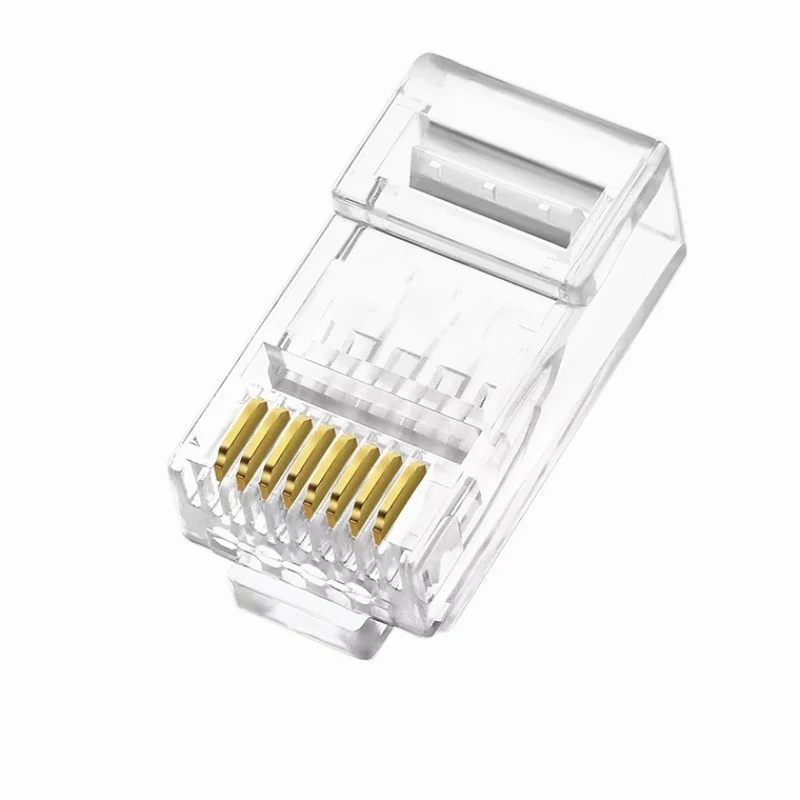 Conectores RJ45 Cat6 UTP 8P8C, Cable Ethernet de red chapado en oro, módulo macho sin blindaje