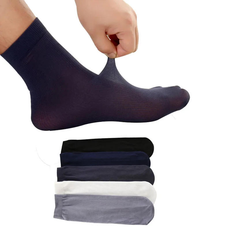 

10pairs Men Short Socks Pure Color Ultra-thin Elastic Silky Man Socks Summer Autumn High Quality Casual Business Male Sock Meias