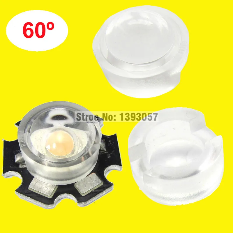 50pcs/lot 13mm LED mini Lens 15 30 45 60 90 100 Degree Needn't Holder 1W 3W synthetical IR LED Power lenses Reflector Collimator