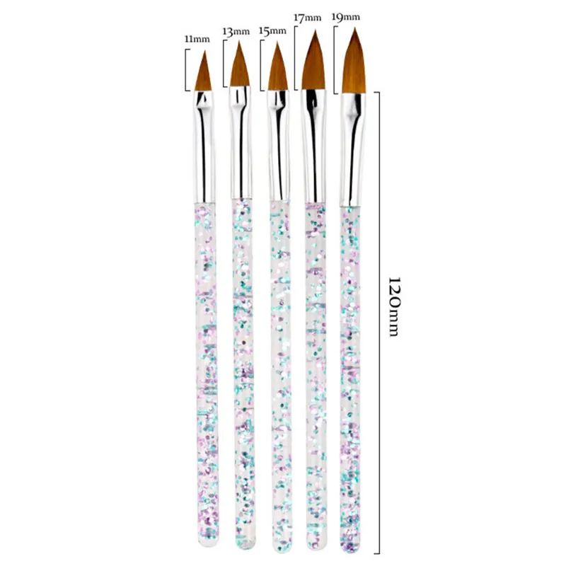Kolinsky – pinceau pour Nail Art, cristal acrylique, doublure fine, stylo à dessin, peinture sur gel UV, rayures, fleur, outils de manucure, 3 pièces/5 pièces